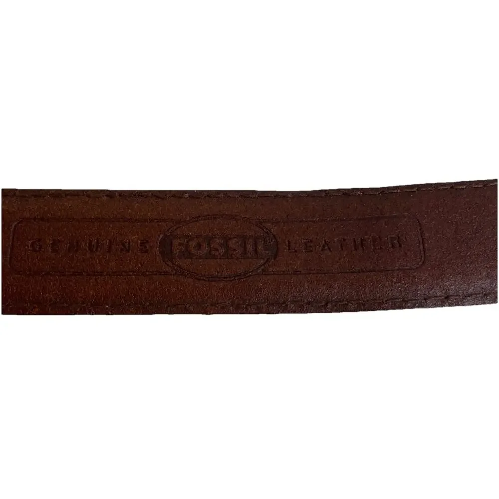 Fossil Patchwork Leather Belt Women’s Sz L Multi Color Narrow